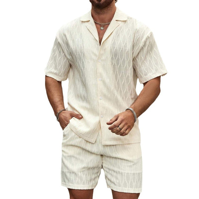 Fashion Mens Clothing Men's Loose Short Sleeve Shirt Shorts Casual Suit