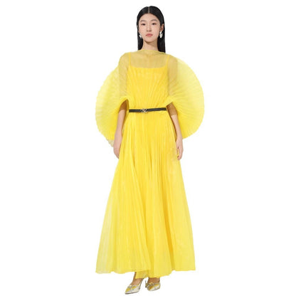 Fashionable Elegant Solid Color Plus Size Fan-shaped Long Dress