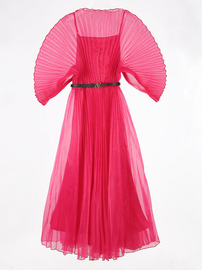 Fashionable Elegant Solid Color Plus Size Fan-shaped Long Dress