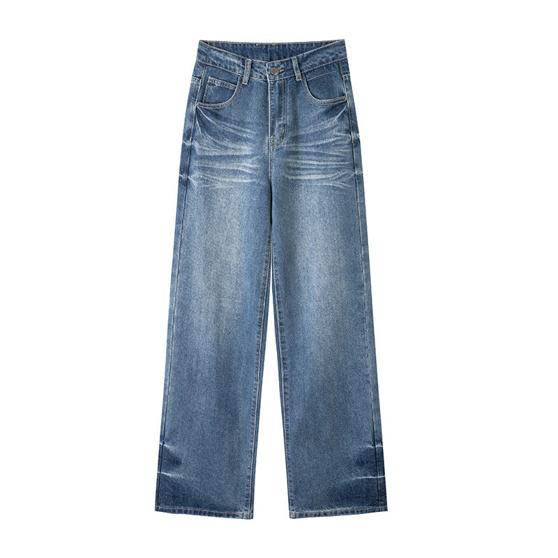 Women's Straight Loose American Retro Wide Leg Jeans