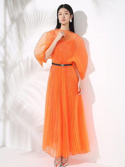 Fashionable Elegant Solid Color Plus Size Fan-shaped Long Dress